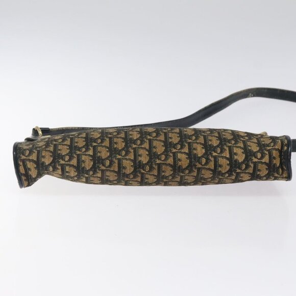 Christian Dior Trotter Canvas Shoulder Bag Navy Gold Auth 123286 - Picture 6 of 16